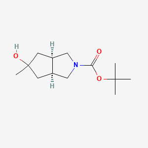 molecular formula C13H23NO3 B13328472 Rel-tert-butyl (3aR,5r,6aS)-5-hydroxy-5-methylhexahydrocyclopenta[c]pyrrole-2(1H)-carboxylate 