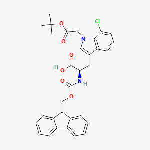 (R)-2-((((9H-Fluoren-9-yl)methoxy)carbonyl)amino)-3-(1-(2-(tert-butoxy)-2-oxoethyl)-7-chloro-1H-indol-3-yl)propanoic acid