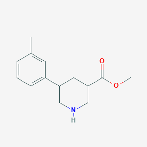 molecular formula C14H19NO2 B13328508 Methyl 5-(3-methylphenyl)piperidine-3-carboxylate 