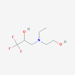 molecular formula C7H14F3NO2 B13328516 3-(Ethyl(2-hydroxyethyl)amino)-1,1,1-trifluoropropan-2-ol 