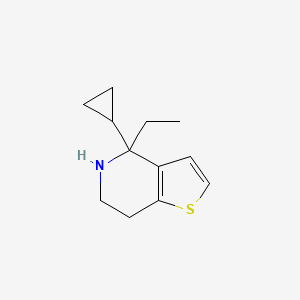 molecular formula C12H17NS B13328541 4-Cyclopropyl-4-ethyl-4H,5H,6H,7H-thieno[3,2-c]pyridine 