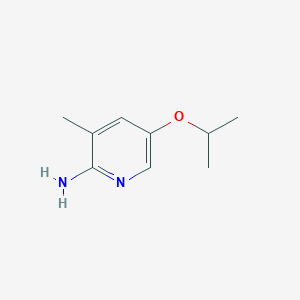 molecular formula C9H14N2O B13328565 5-Isopropoxy-3-methylpyridin-2-amine 