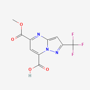 molecular formula C10H6F3N3O4 B13328570 5-(Methoxycarbonyl)-2-(trifluoromethyl)pyrazolo[1,5-a]pyrimidine-7-carboxylic acid 