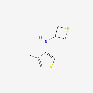 molecular formula C8H11NS2 B13328577 4-Methyl-N-(thietan-3-yl)thiophen-3-amine 