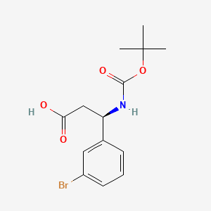 molecular formula C14H18BrNO4 B1332858 (R)-N-Boc-3-Bromo-beta-phenylalanine CAS No. 501015-16-3