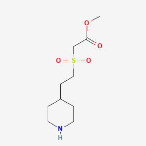 molecular formula C10H19NO4S B13328617 Methyl 2-((2-(piperidin-4-yl)ethyl)sulfonyl)acetate 