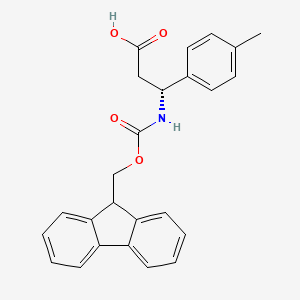molecular formula C25H23NO4 B1332862 (R)-3-((((9H-Fluoren-9-yl)methoxy)carbonyl)amino)-3-(p-tolyl)propanoic acid CAS No. 479064-98-7