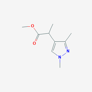 molecular formula C9H14N2O2 B13328649 Methyl 2-(1,3-dimethyl-1H-pyrazol-4-yl)propanoate 