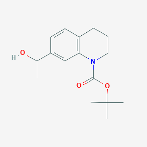 molecular formula C16H23NO3 B13328668 tert-Butyl 7-(1-hydroxyethyl)-3,4-dihydroquinoline-1(2H)-carboxylate 