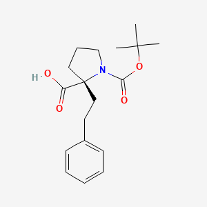 molecular formula C18H25NO4 B1332869 Boc-(S)-α-苯乙基-脯氨酸 CAS No. 959576-65-9