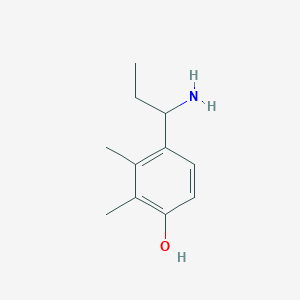 molecular formula C11H17NO B13328708 4-(1-Aminopropyl)-2,3-dimethylphenol 