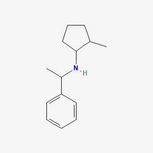 molecular formula C14H21N B13328716 2-methyl-N-(1-phenylethyl)cyclopentan-1-amine 