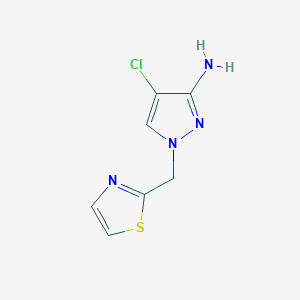 molecular formula C7H7ClN4S B13328727 4-Chloro-1-(1,3-thiazol-2-ylmethyl)-1H-pyrazol-3-amine 