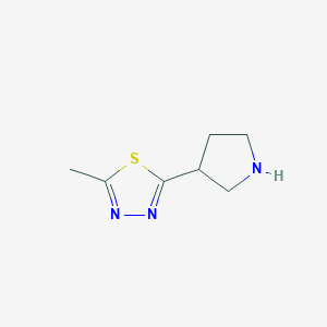 molecular formula C7H11N3S B13328740 2-Methyl-5-(pyrrolidin-3-yl)-1,3,4-thiadiazole 