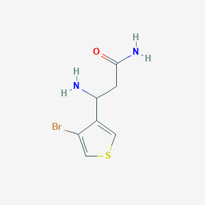 molecular formula C7H9BrN2OS B13328741 3-Amino-3-(4-bromothiophen-3-yl)propanamide 