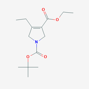 molecular formula C14H23NO4 B13328745 1-(tert-Butyl) 3-ethyl 4-ethyl-2,5-dihydro-1H-pyrrole-1,3-dicarboxylate 