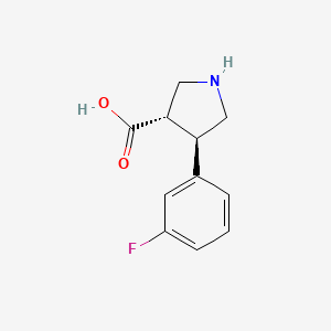 molecular formula C11H12FNO2 B1332877 (3S,4R)-4-(3-fluorophenyl)pyrrolidine-3-carboxylic acid CAS No. 1049975-95-2