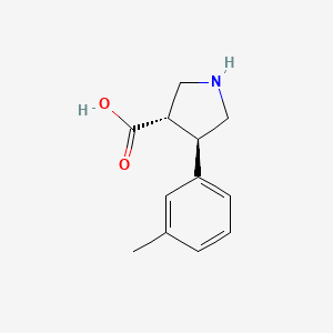 molecular formula C12H15NO2 B1332878 (3S,4R)-4-m-トリルピロリジン-3-カルボン酸 CAS No. 1049727-99-2