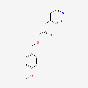 molecular formula C16H17NO3 B13328807 1-[(4-Methoxyphenyl)methoxy]-3-(4-pyridinyl)-2-propanone 