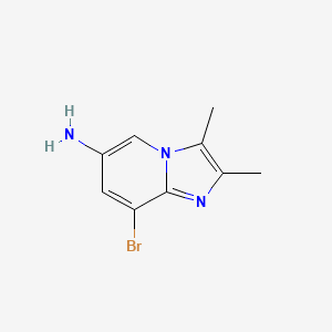 molecular formula C9H10BrN3 B13328836 8-Bromo-2,3-dimethylimidazo[1,2-a]pyridin-6-amine 