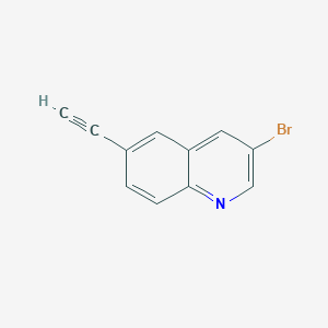 molecular formula C11H6BrN B13328867 3-Bromo-6-ethynylquinoline 