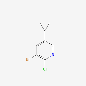 molecular formula C8H7BrClN B13328882 3-Bromo-2-chloro-5-cyclopropylpyridine CAS No. 1638771-41-1