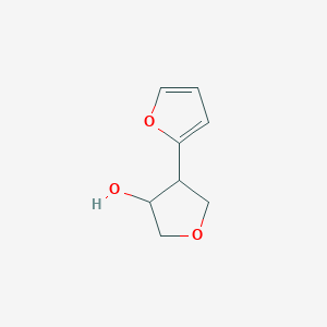 molecular formula C8H10O3 B13328895 2',3',4',5'-Tetrahydro-[2,3']bifuranyl-4'-ol CAS No. 1420793-84-5