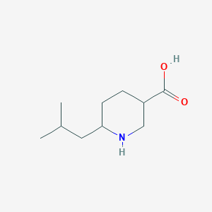 molecular formula C10H19NO2 B13328914 6-(2-Methylpropyl)piperidine-3-carboxylic acid 