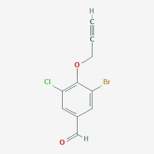 molecular formula C10H6BrClO2 B1332894 3-Bromo-5-chloro-4-(prop-2-yn-1-yloxy)benzaldehyde CAS No. 444059-52-3