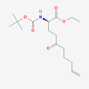 molecular formula C17H29NO5 B13328949 Ethyl (R)-2-((tert-butoxycarbonyl)amino)-5-oxodec-9-enoate 