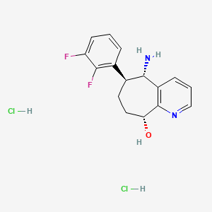 molecular formula C16H18Cl2F2N2O B13329005 (5S,6S,9R)-5-Amino-6-(2,3-difluorophenyl)-6,7,8,9-tetrahydro-5H-cyclohepta[b]pyridin-9-ol dihydrochloride 