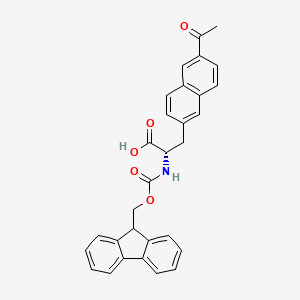 molecular formula C30H25NO5 B13329034 (S)-2-((((9H-Fluoren-9-yl)methoxy)carbonyl)amino)-3-(6-acetylnaphthalen-2-yl)propanoic acid 