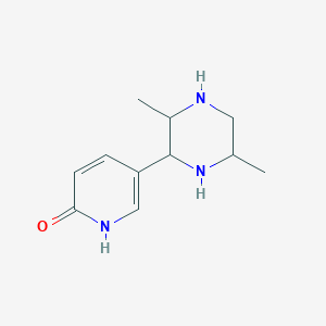 molecular formula C11H17N3O B13329041 5-(3,6-Dimethylpiperazin-2-yl)pyridin-2(1H)-one 