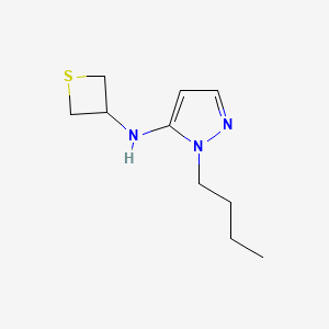 molecular formula C10H17N3S B13329049 1-Butyl-N-(thietan-3-yl)-1H-pyrazol-5-amine 