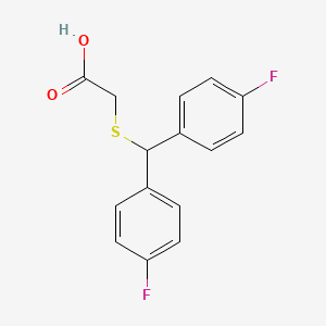 molecular formula C15H12F2O2S B1332906 {[双（4-氟苯基）甲基]硫代}乙酸 CAS No. 90212-81-0