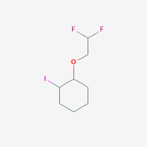 molecular formula C8H13F2IO B13329093 1-(2,2-Difluoroethoxy)-2-iodocyclohexane 