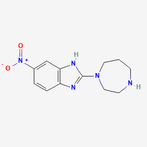 molecular formula C12H15N5O2 B13329127 2-(1,4-Diazepan-1-yl)-5-nitro-1H-1,3-benzodiazole 