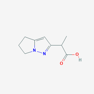 molecular formula C9H12N2O2 B13329137 2-(5,6-Dihydro-4H-pyrrolo[1,2-b]pyrazol-2-yl)propanoic acid 