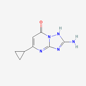 molecular formula C8H9N5O B13329147 2-Amino-5-cyclopropyl-4H,7H-[1,2,4]triazolo[1,5-A]pyrimidin-7-one 