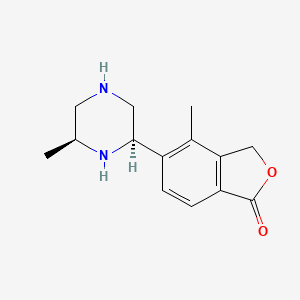 molecular formula C14H18N2O2 B13329164 4-Methyl-5-((2R,6S)-6-methylpiperazin-2-yl)isobenzofuran-1(3H)-one 