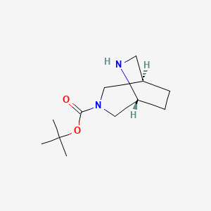 molecular formula C12H22N2O2 B13329180 tert-Butyl (1R,5R)-3,6-diazabicyclo[3.2.2]nonane-3-carboxylate 