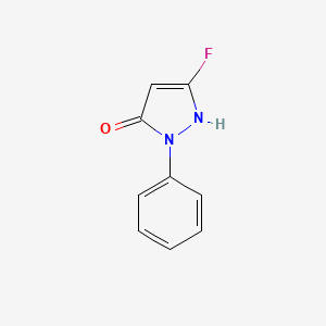 molecular formula C9H7FN2O B13329189 3-Fluoro-1-phenyl-1H-pyrazol-5-ol 