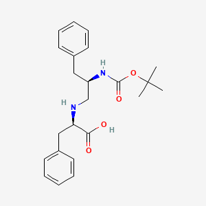 molecular formula C23H30N2O4 B13329204 (R)-2-(((R)-2-((tert-Butoxycarbonyl)amino)-3-phenylpropyl)amino)-3-phenylpropanoic acid 