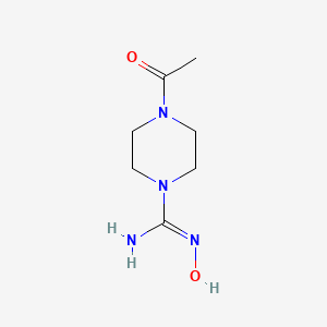 molecular formula C7H14N4O2 B13329209 4-acetyl-N'-hydroxypiperazine-1-carboximidamide 