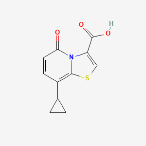 molecular formula C11H9NO3S B13329239 8-Cyclopropyl-5-oxo-5H-thiazolo[3,2-a]pyridine-3-carboxylic acid 