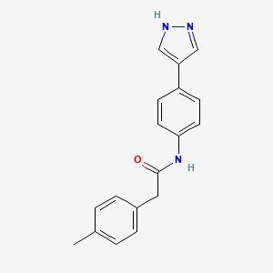 molecular formula C18H17N3O B13329244 N-(4-(1H-Pyrazol-4-yl)phenyl)-2-(p-tolyl)acetamide 