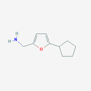 molecular formula C10H15NO B13329303 (5-Cyclopentylfuran-2-yl)methanamine 