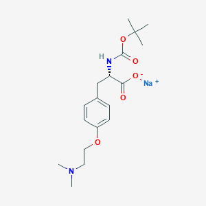 molecular formula C18H27N2NaO5 B13329306 Sodium (S)-2-((tert-butoxycarbonyl)amino)-3-(4-(2-(dimethylamino)ethoxy)phenyl)propanoate 