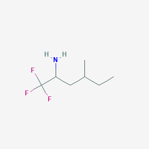 molecular formula C7H14F3N B13329328 1,1,1-Trifluoro-4-methylhexan-2-amine 