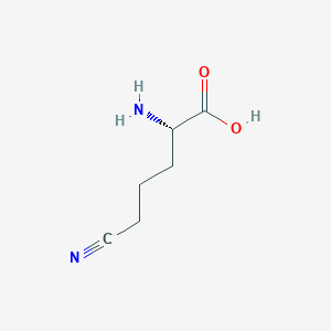 molecular formula C6H10N2O2 B13329332 (2S)-2-Amino-5-cyanopentanoic acid 